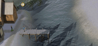 Norseman swims icy river to build stone bridge!